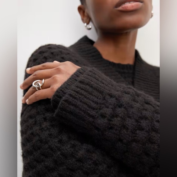 🖤EVERLANE THE CLOUD OVERSIZED TEXTURED CARDIGAN IN BLACK M L - Picture 4 of 7